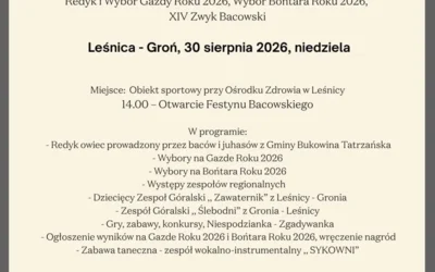 Już w tę niedzielę zapraszamy do Leśnicy-Gronia na 19. Festyn Bacowski!