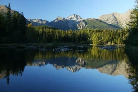Nove Strbske pleso Voli hreben Popradsky hreben Vysoka Tupa Klin podvecer