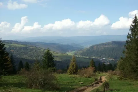 Lany Blatnicky vrch Studena dolina Oravsky Biely Potok Prasatin vzadu Oravska Magura z Mnicha