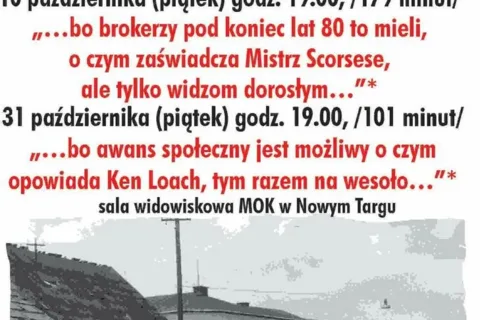 Październikowe spotkania filmowe z Nowotarskim Klubem Miłośników Filmu „Milczenie owiec”