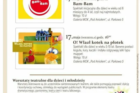 Zapraszamy na spektakle w Galerii Pod Aniołem w Rabce