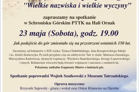 Z PASJI DO GÓR – WIELKIE NAZWISKA I WIELKIE WYCZYNY