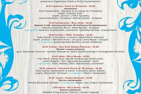 38. DNI MUZYKI KAROLA SZYMANOWSKIEGO
