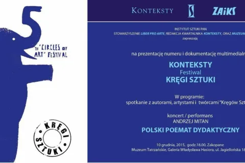 PREZENTACJA KWARTALNIKA „KONTEKSTY. FESTIWAL KRĘGI SZTUKI”