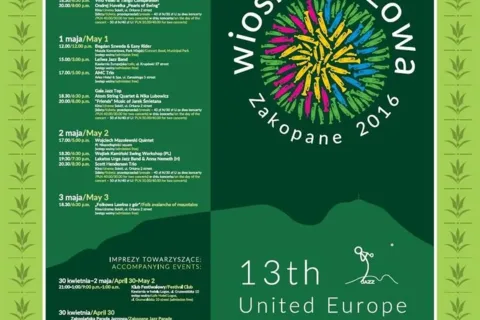 WIOSNA JAZZOWA ZAKOPANE 2016 - PROGRAM