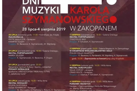 42 DNI MUZYKI KAROLA SZYMANOWSKIEGO W ZAKOPANEM