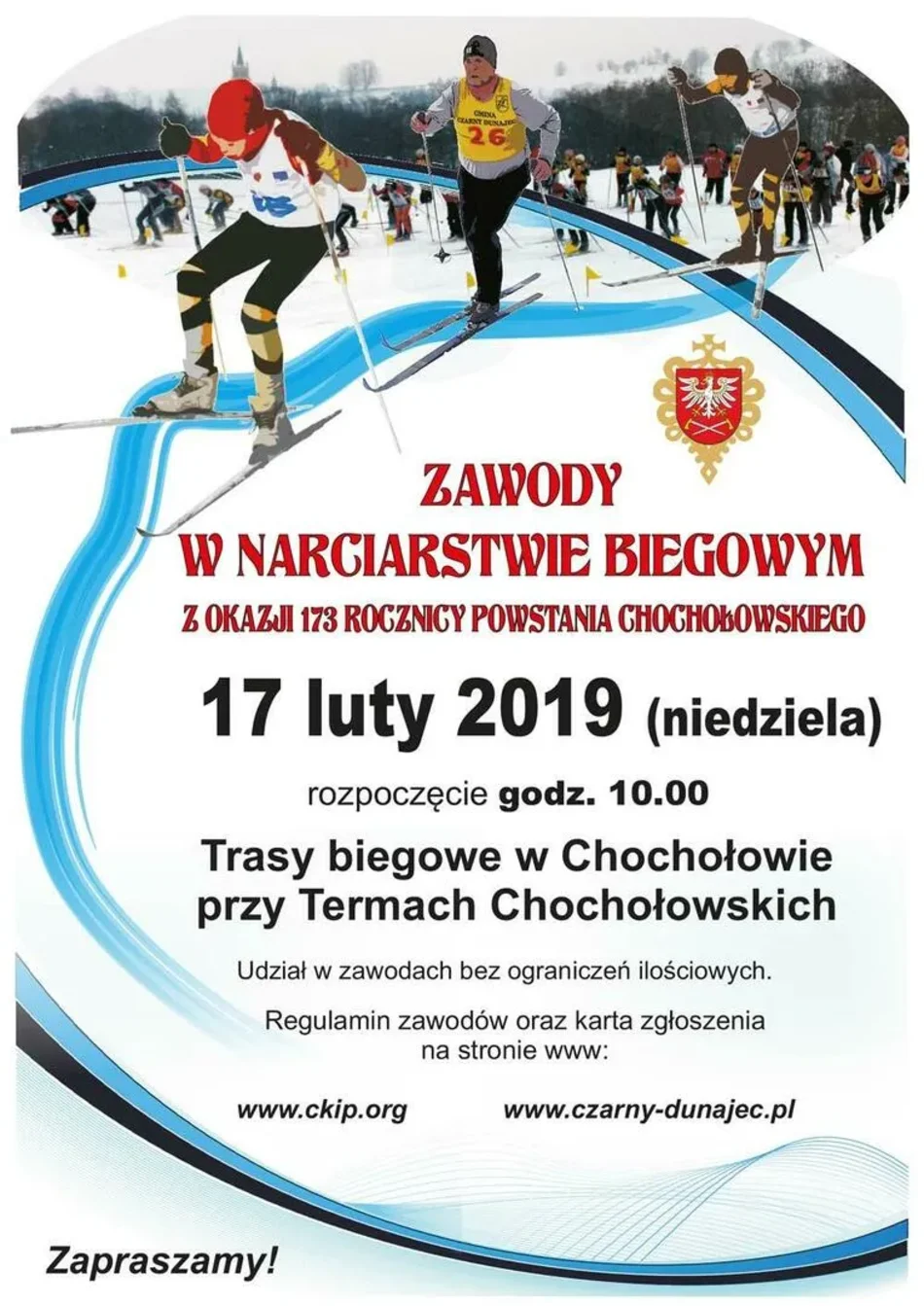 ZAWODY W NARCIARSTWIE BIEGOWYM Z OKAZJI 173 ROCZNICY POWSTANIA CHOCHOŁOWSKIEGO
