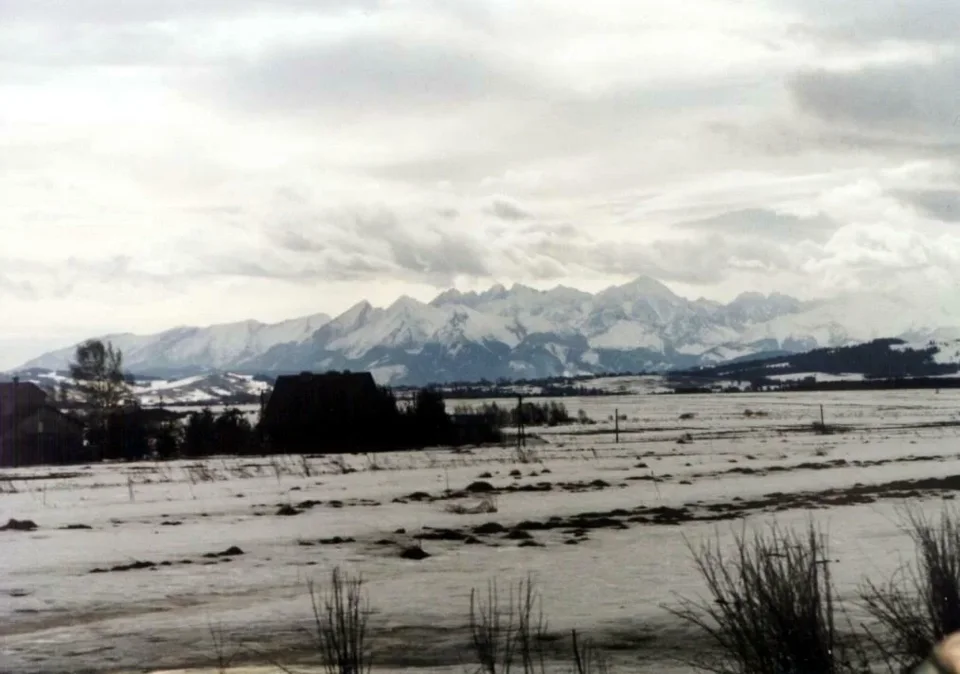 Widok na Tatry z drogi do Nowego Targu