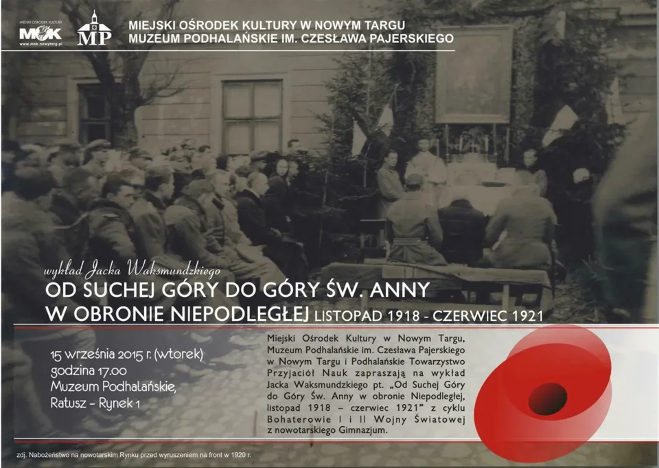 Wykład Jacka Waksmundzkiego pt. „Od Suchej Góry do Góry Św. Anny w obronie Niepodległej, listopad 19