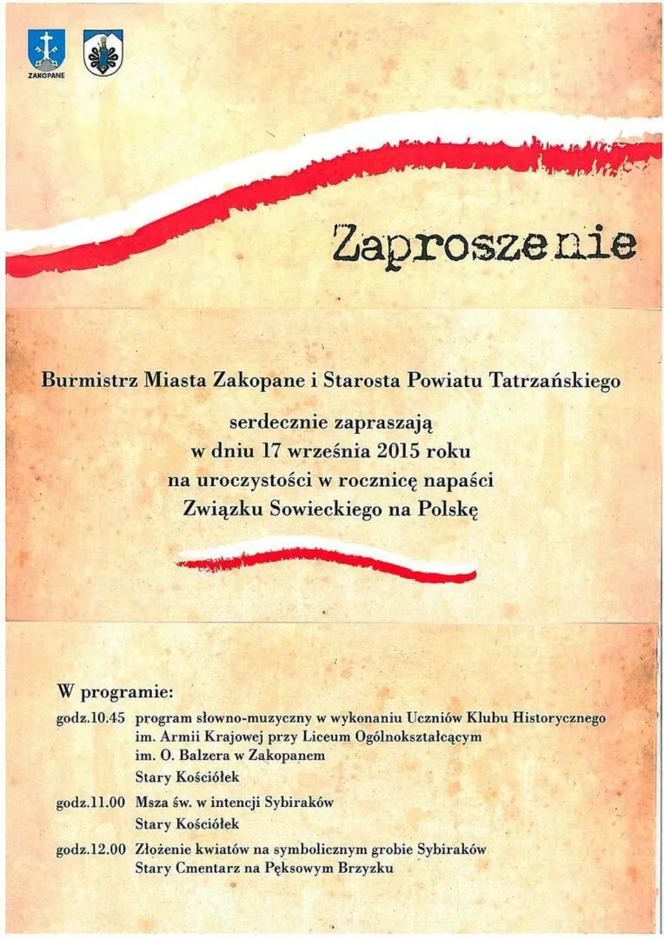 Uroczystości w rocznicę napaści Związku Sowieckiego na Polskę
