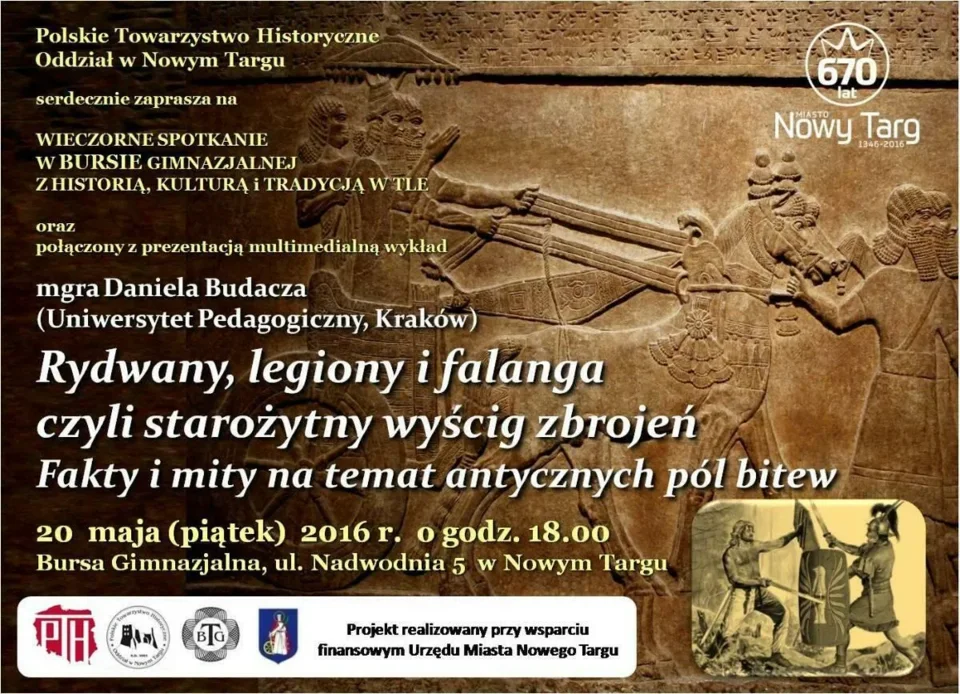 Wykład "Rydwany, legiony i falanga czyli starożytny wyścig zbrojeń. Fakty i mity na temat antyc