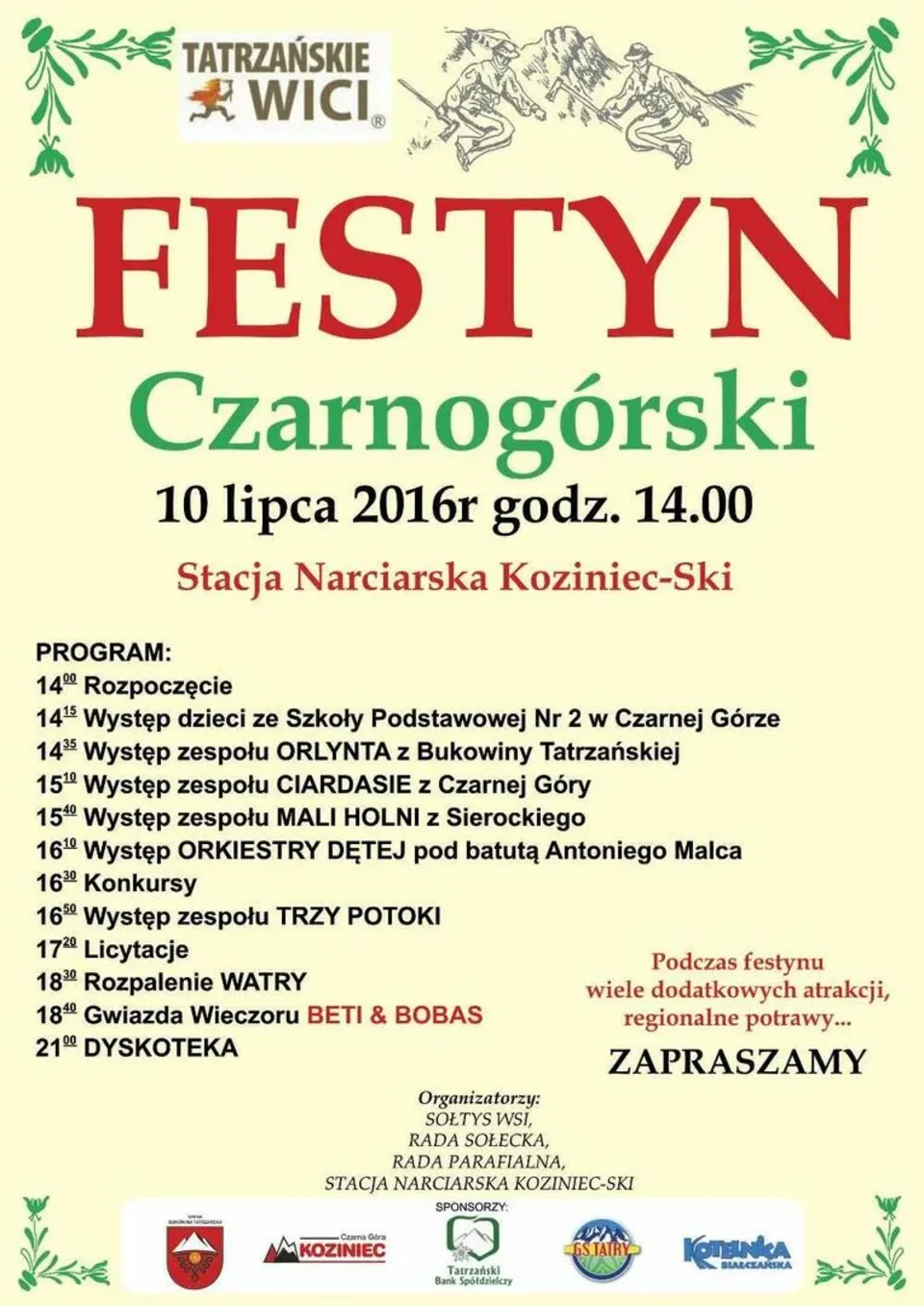 Tatrzańskie Wici 2016 - Festyn Czarnogórski