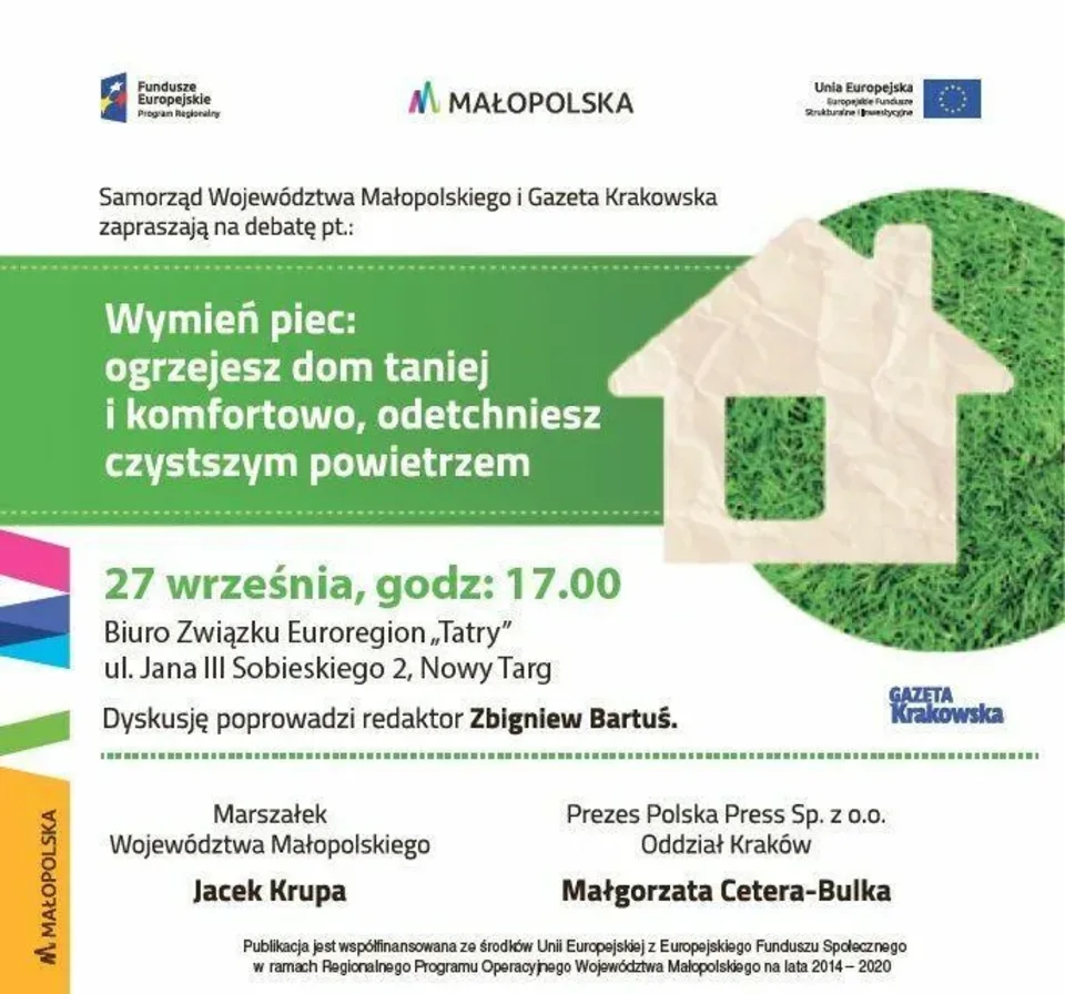 ODETCHNIJ CZYSTYM POWIETRZEM - wymień piec! - DEBATA 27 września 2016