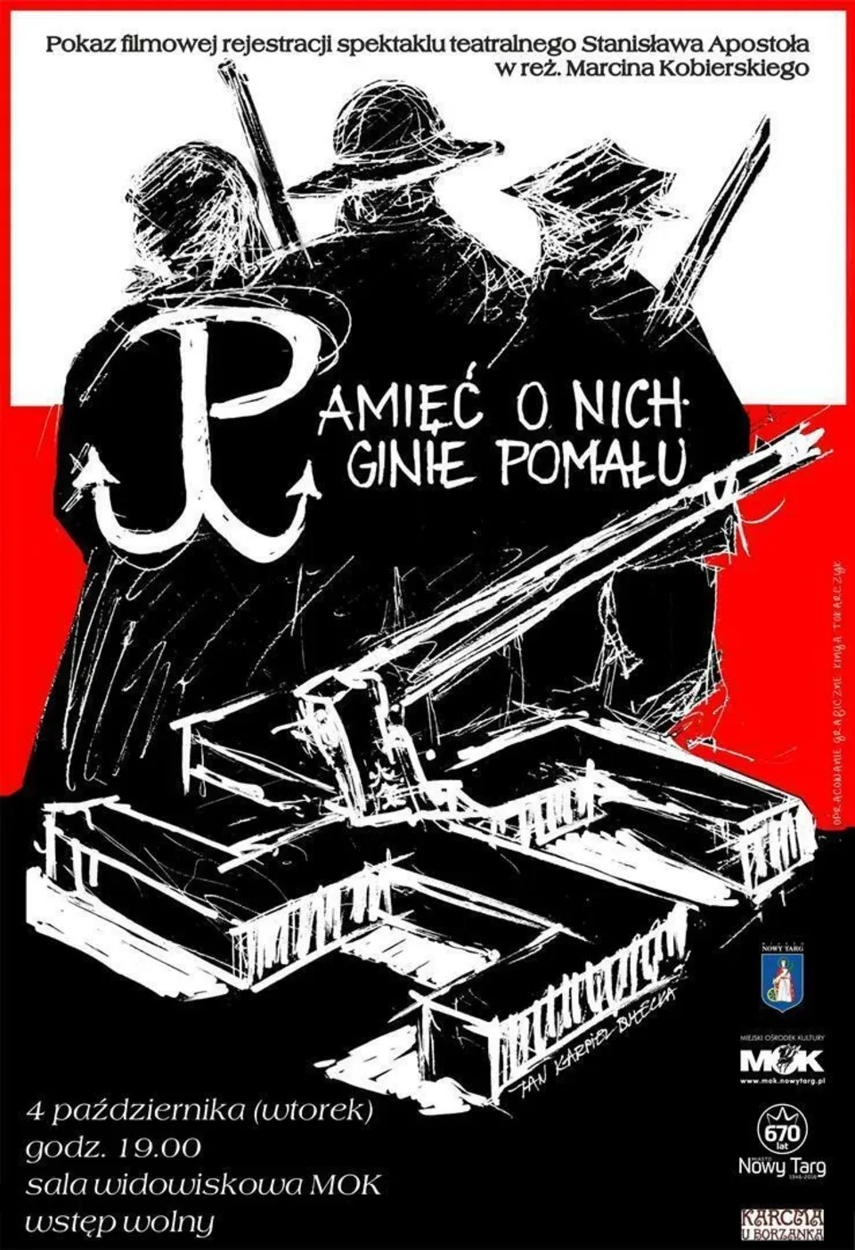 Pokaz filmowej rejestracji spektaklu teatralnego Stanisława Apostoła