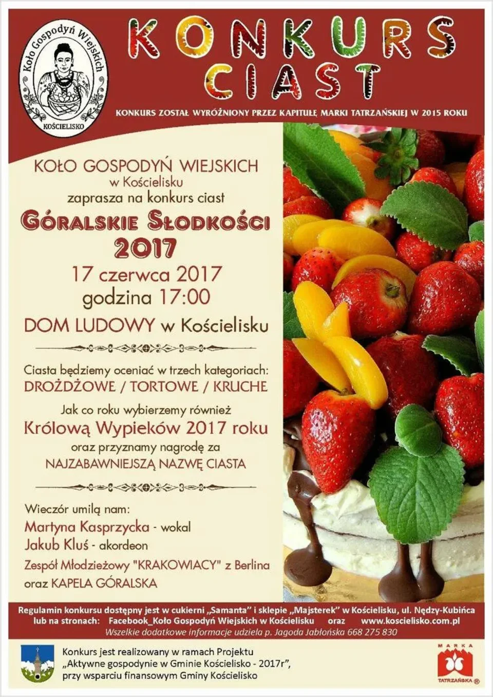 Konkurs ciast "Góralskie Słodkości 2017"
