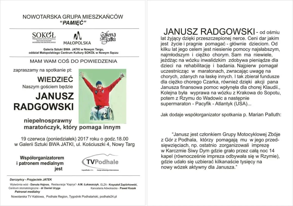 Janusz Radgowski - spotkanie z cyklu Mam Wam coś do powiedzenia
