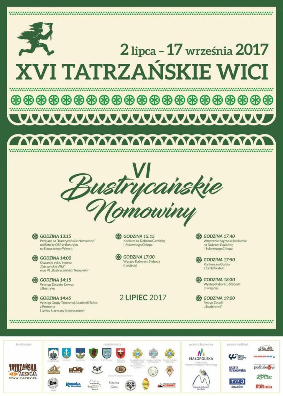 Ruszają XVI Tatrzańskie Wici - Zapraszamy na VI Bustrycańskie Nomowiny