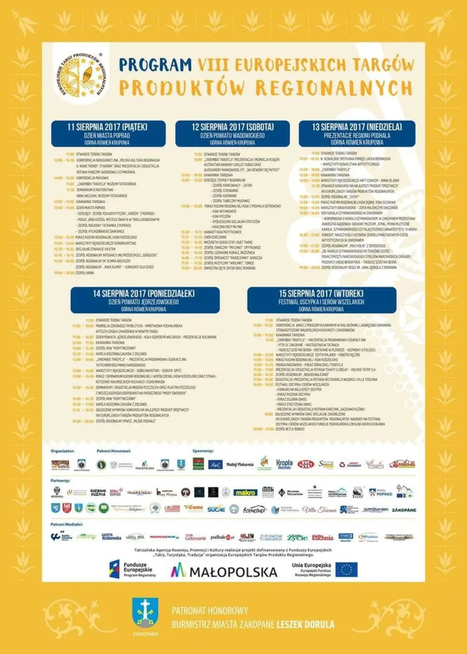 Konferencja inauguracyjna VIII Europejskich Targów Produktów Regionalnych