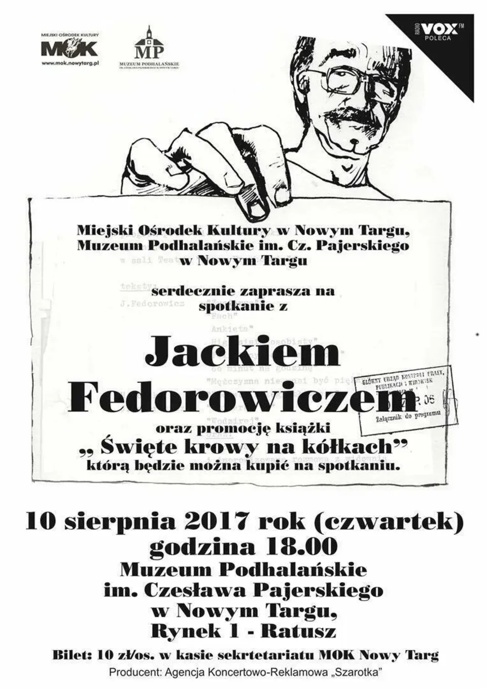 Spotkanie z Jackiem Fedorowiczem w Muzeum Podhalańskim im. Cz. Pajerskiego w Nowym Targu