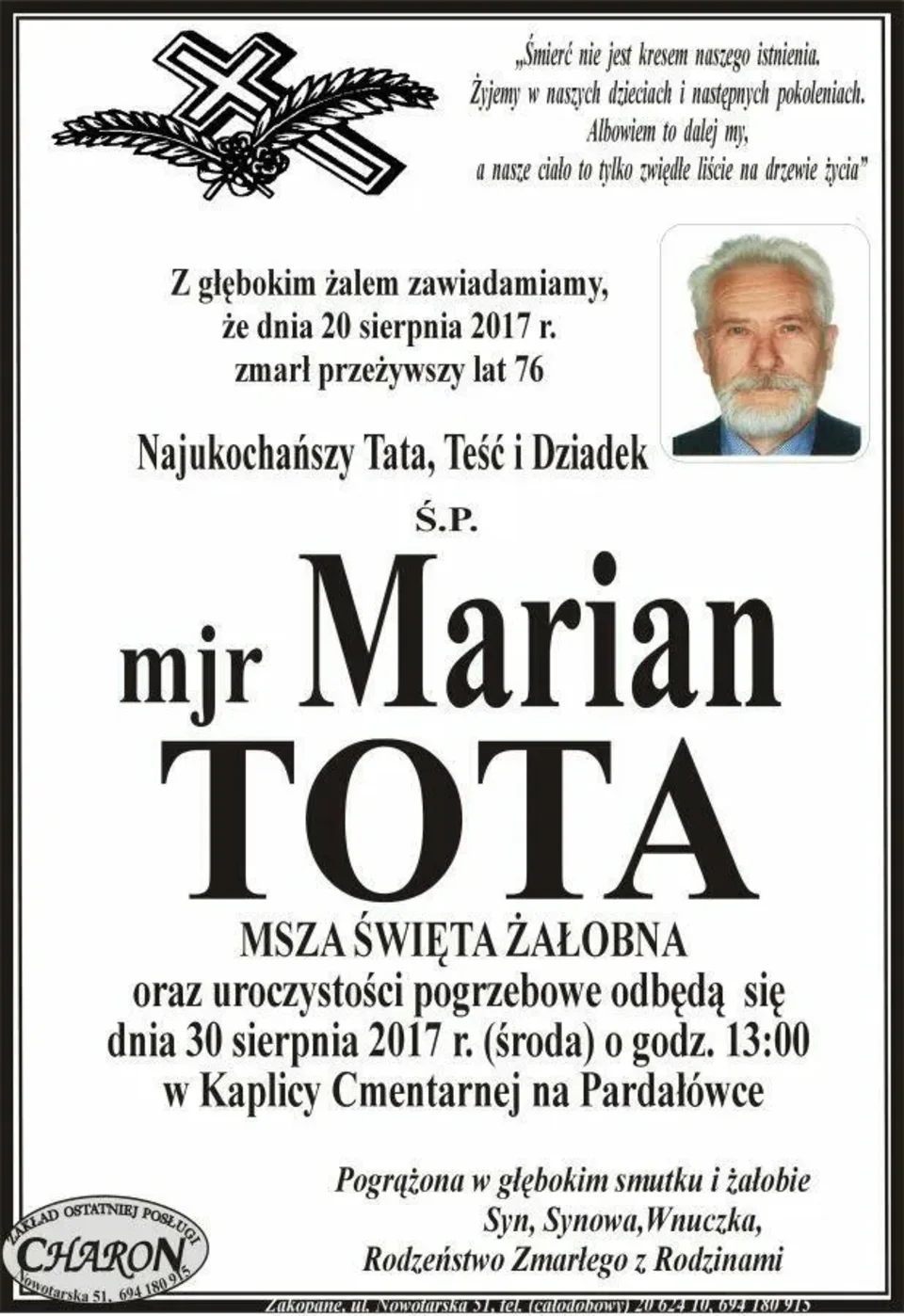 Odszedł Przyjaciel, dowódca, patriota...