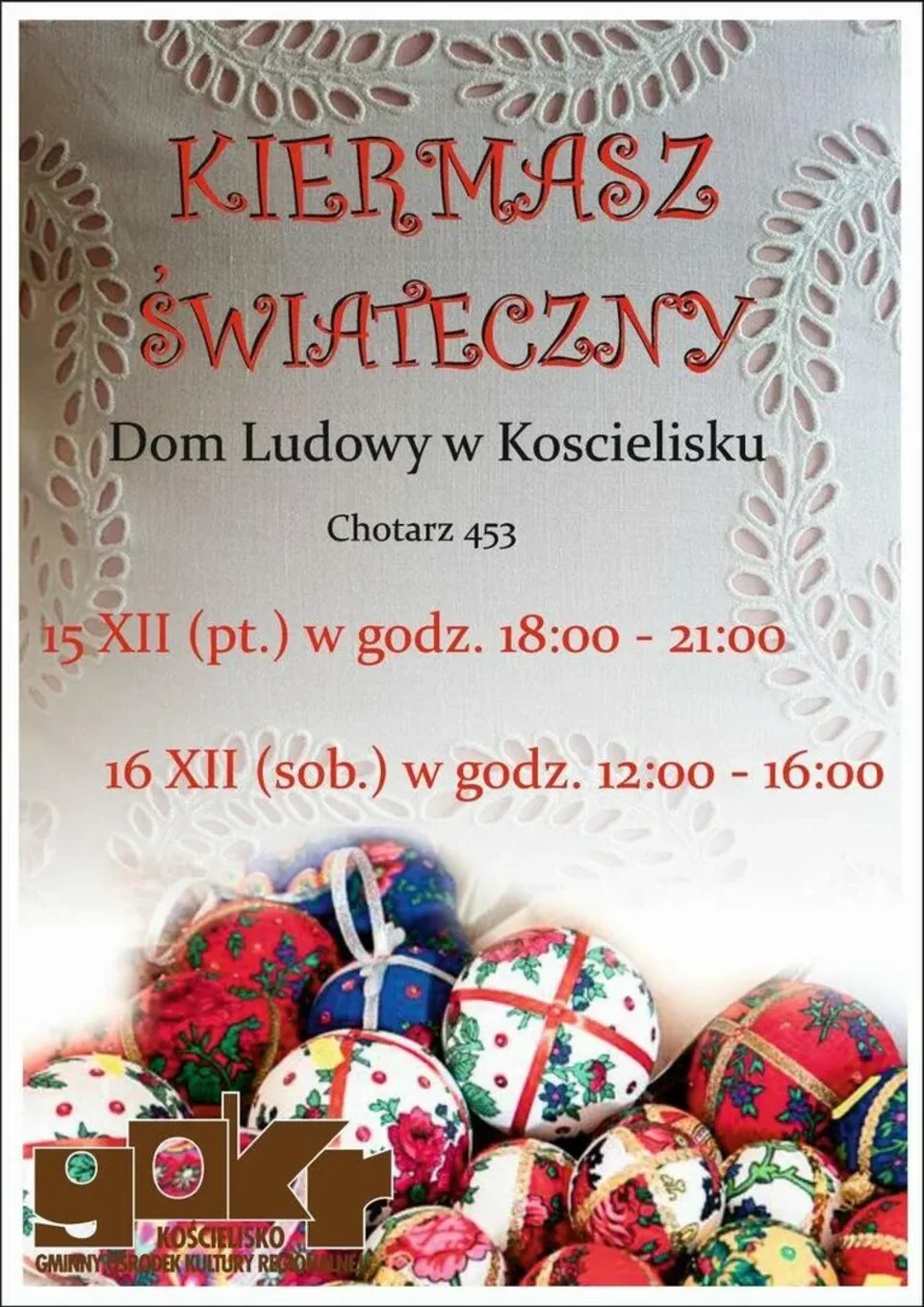 Kiermasz Bożonarodzeniowy 2017