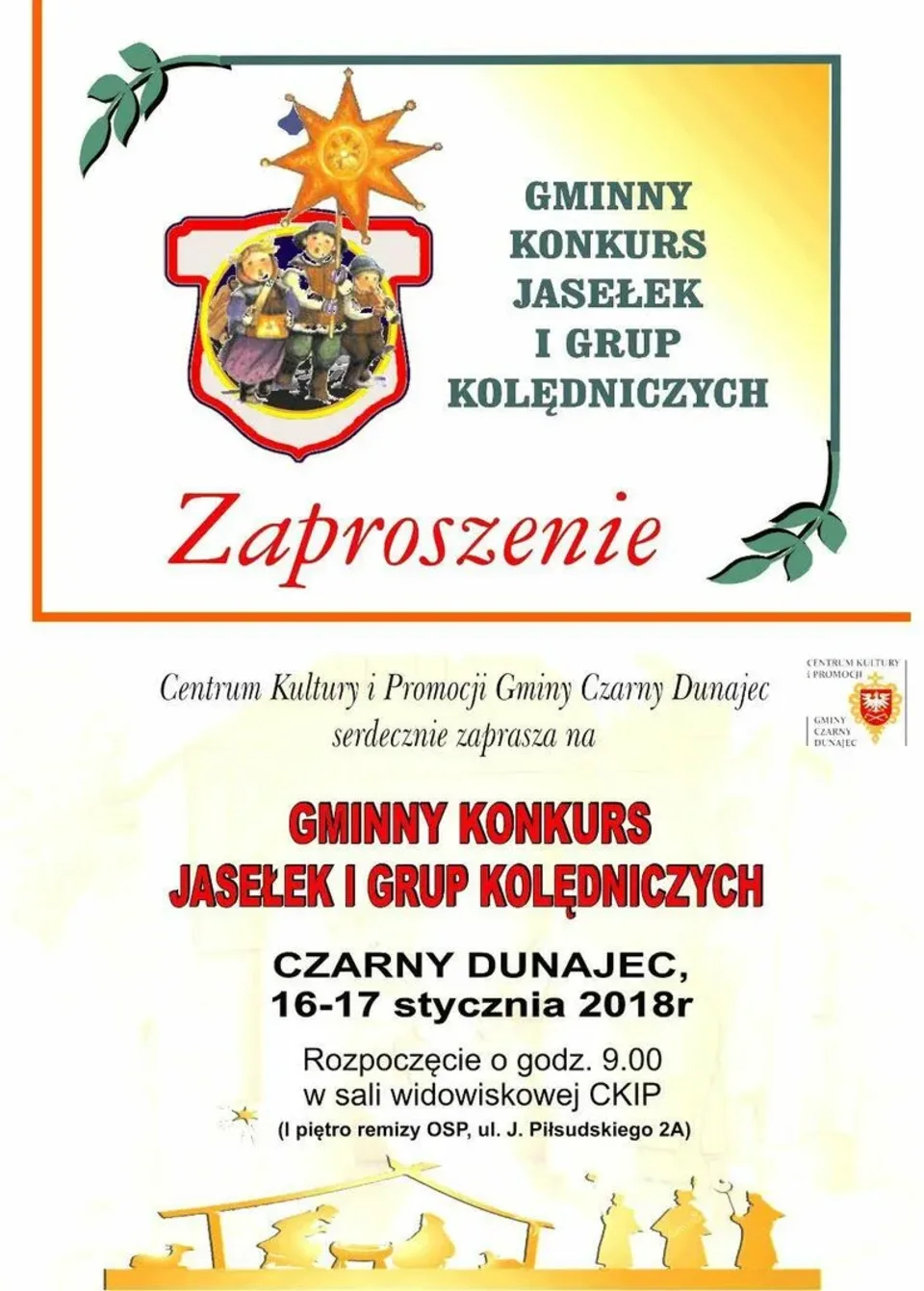 GMINNY KONKURS JASEŁEK I GRUP KOLĘDNICZYCH - CZARNY DUNAJEC