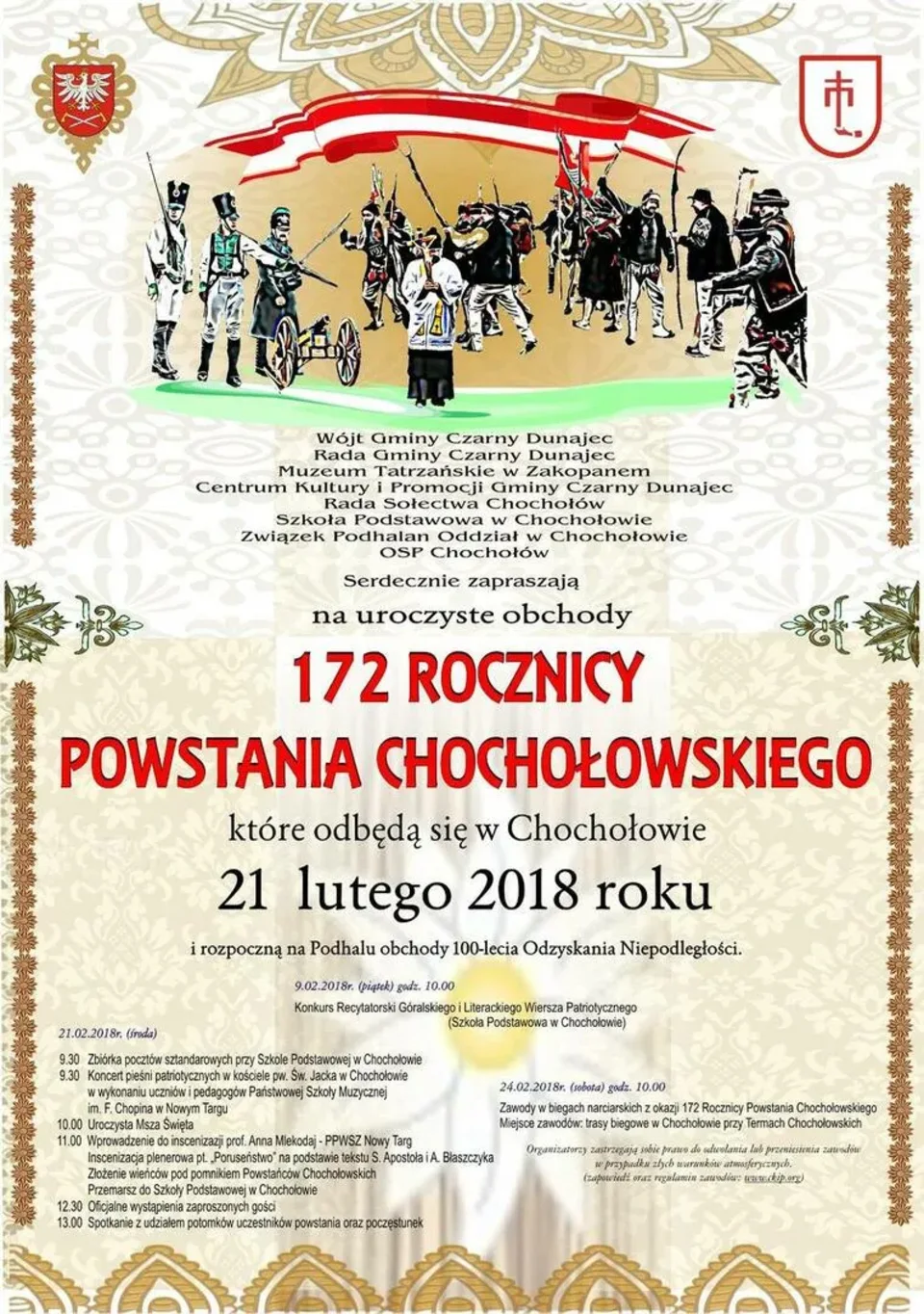 Uroczyste obchody 172 Rocznicy Powstania Chochołowskiego