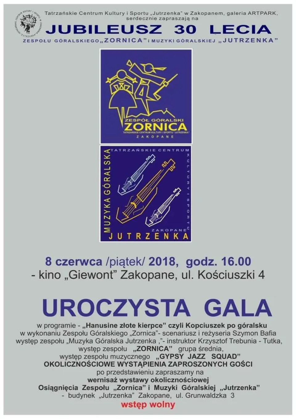 Jubileusz 30-lecia Zespołu "ZORNICA" TCKiS "JUTRZENKA"