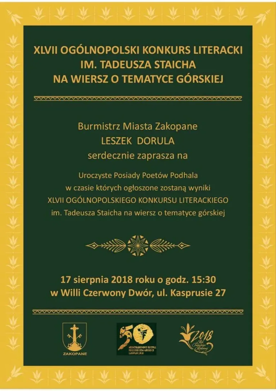 Uroczyste Posiady Poetów Podhala