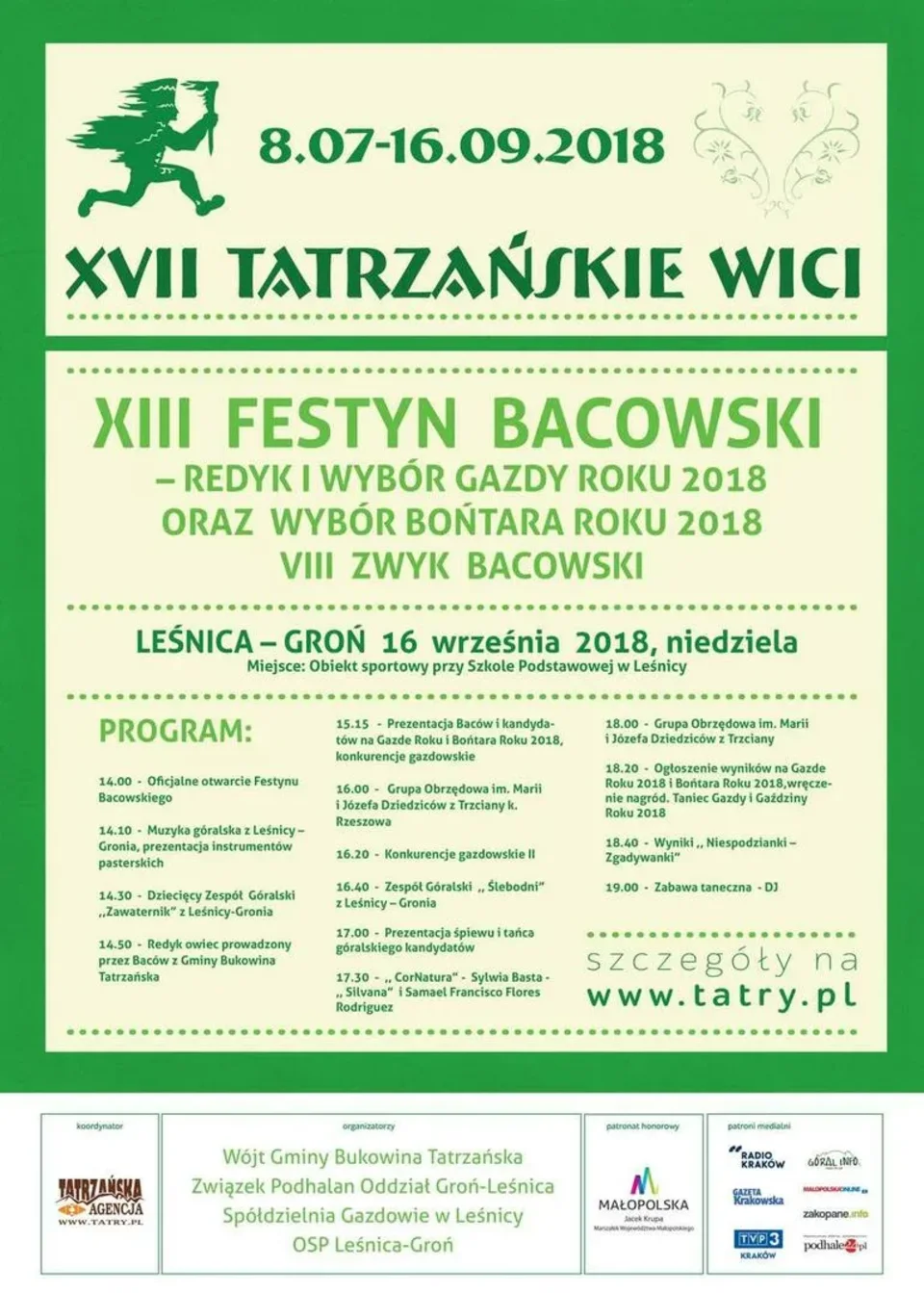 XIII FESTYN BACOWSKI oraz VIII ZWYK BACOWSKI - LEŚNICA – GROŃ