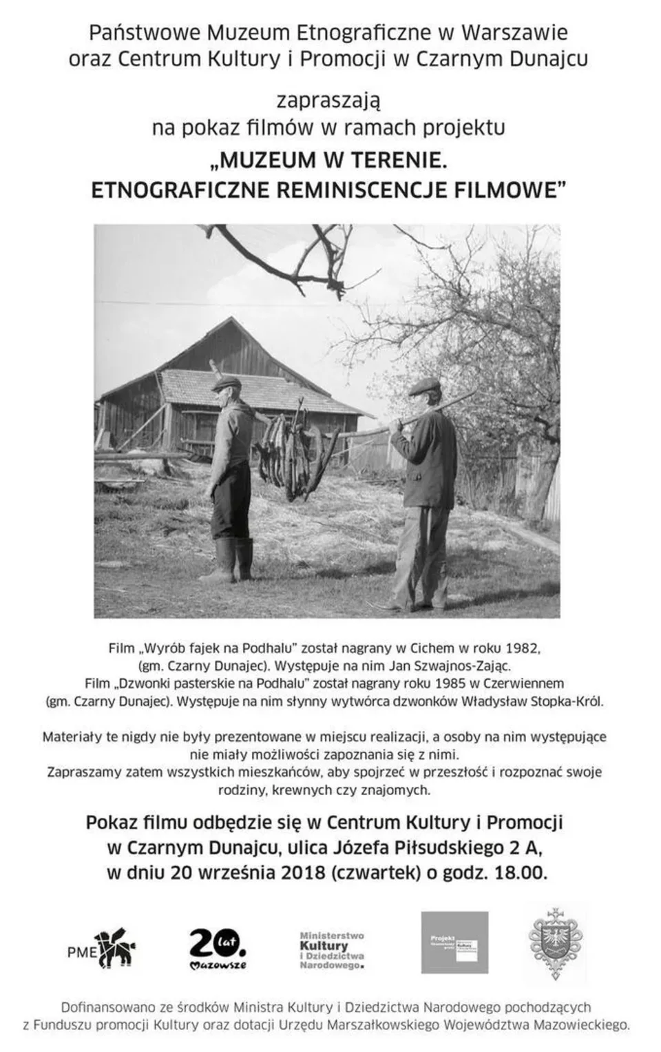 Pokaz filmów „MUZEUM W TERENIE. ETNOGRAFICZNE REMINISCENCJE FILMOWE”