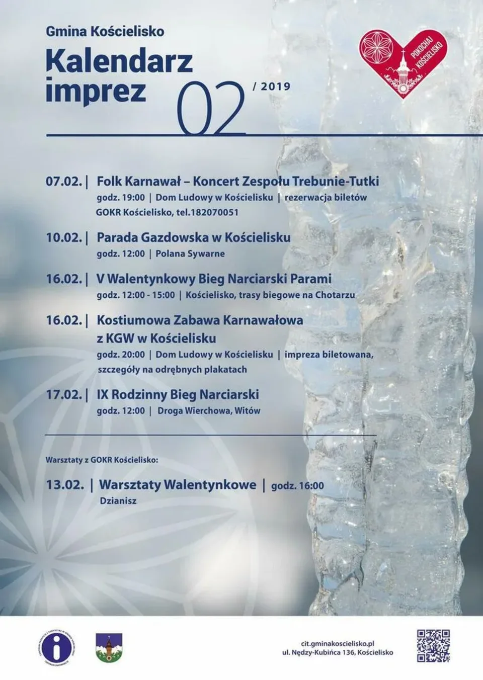 Gmina Kościelisko - Kalendarz imprez FERIE 02/2019