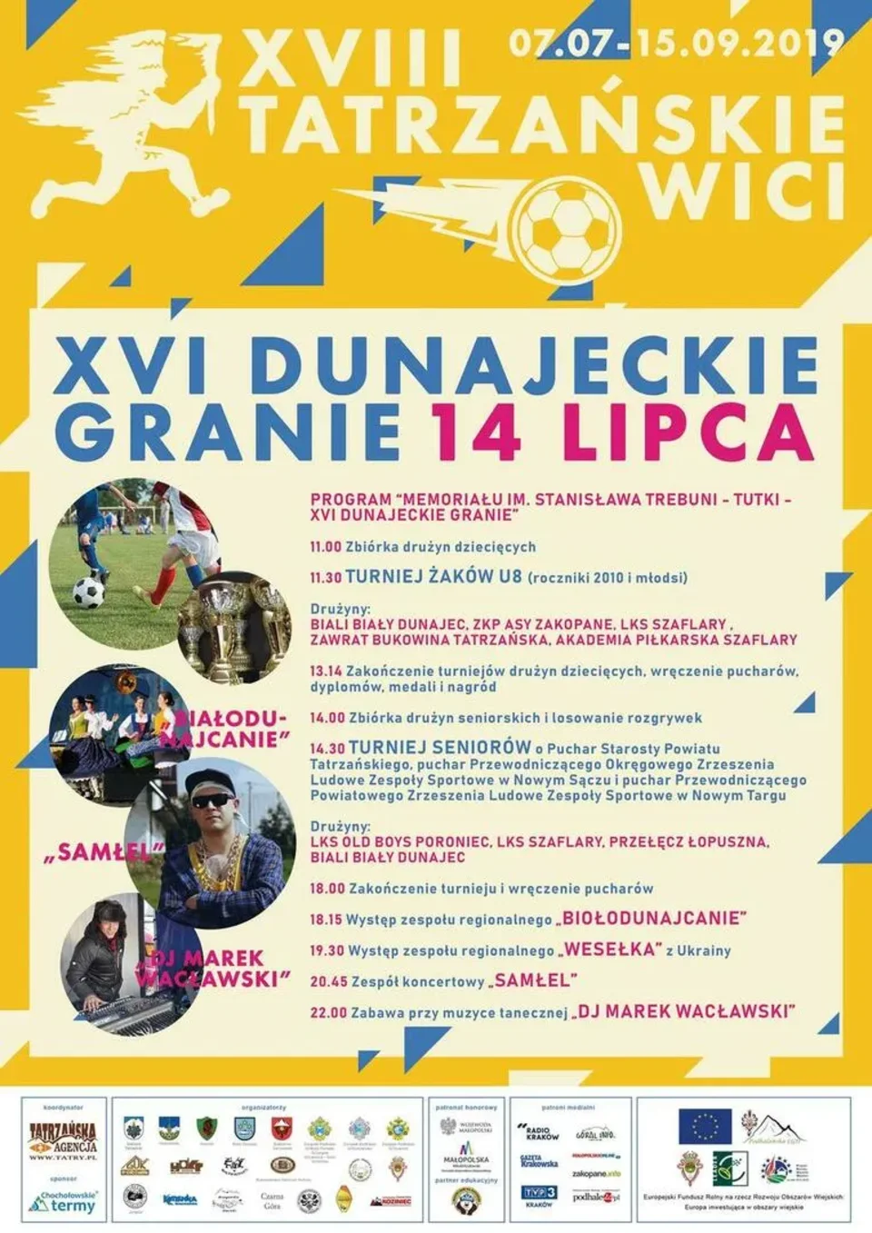 XVIII TATRZAŃSKIE WICI - Memoriał im. Stanisława Trebuni Tutki - XVI Dunajeckie Granie - Biały Dunaj