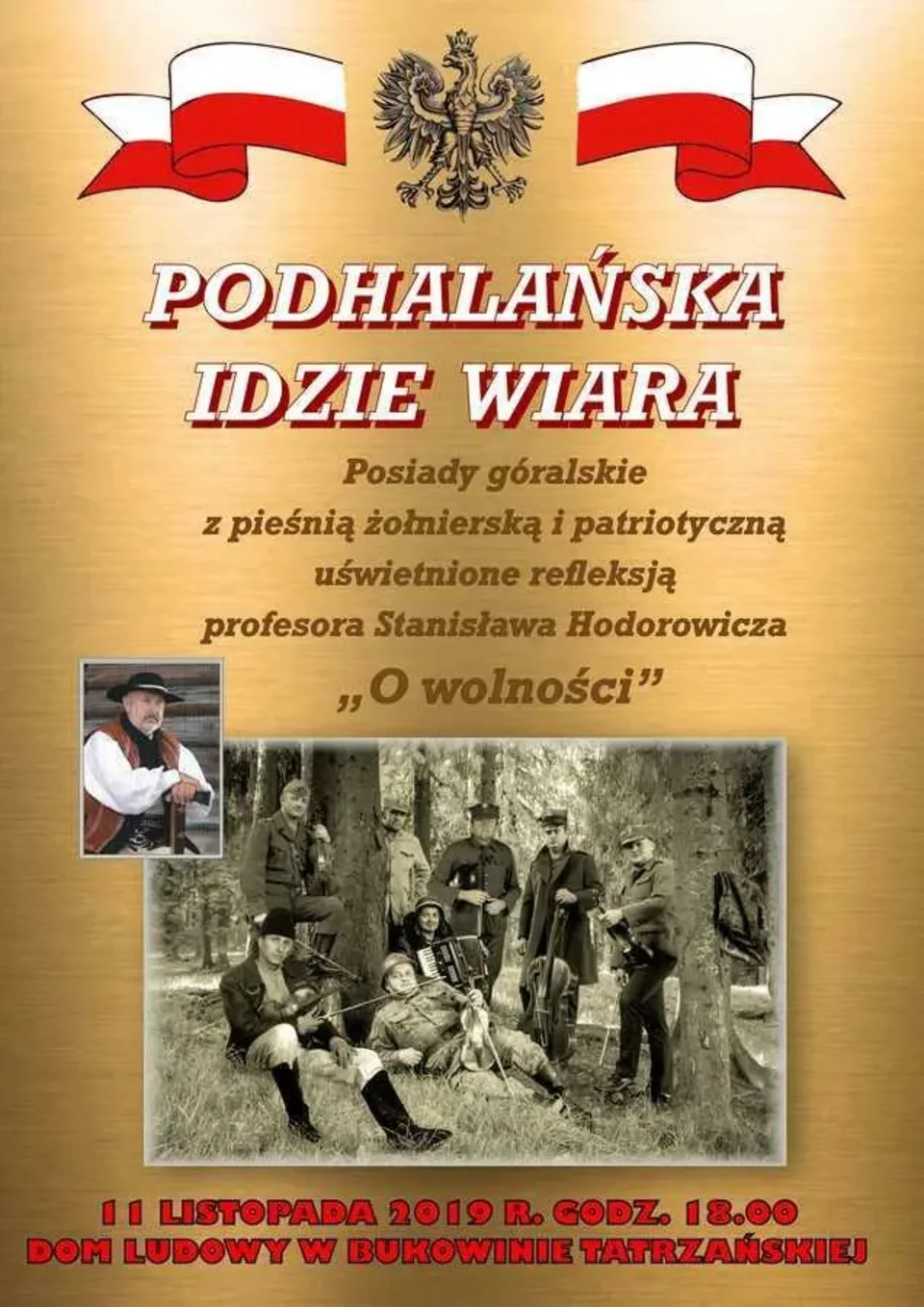 "Podhalańska idzie wiara" Posiady góralskie z pieśnią żołnierską i patriotyczną