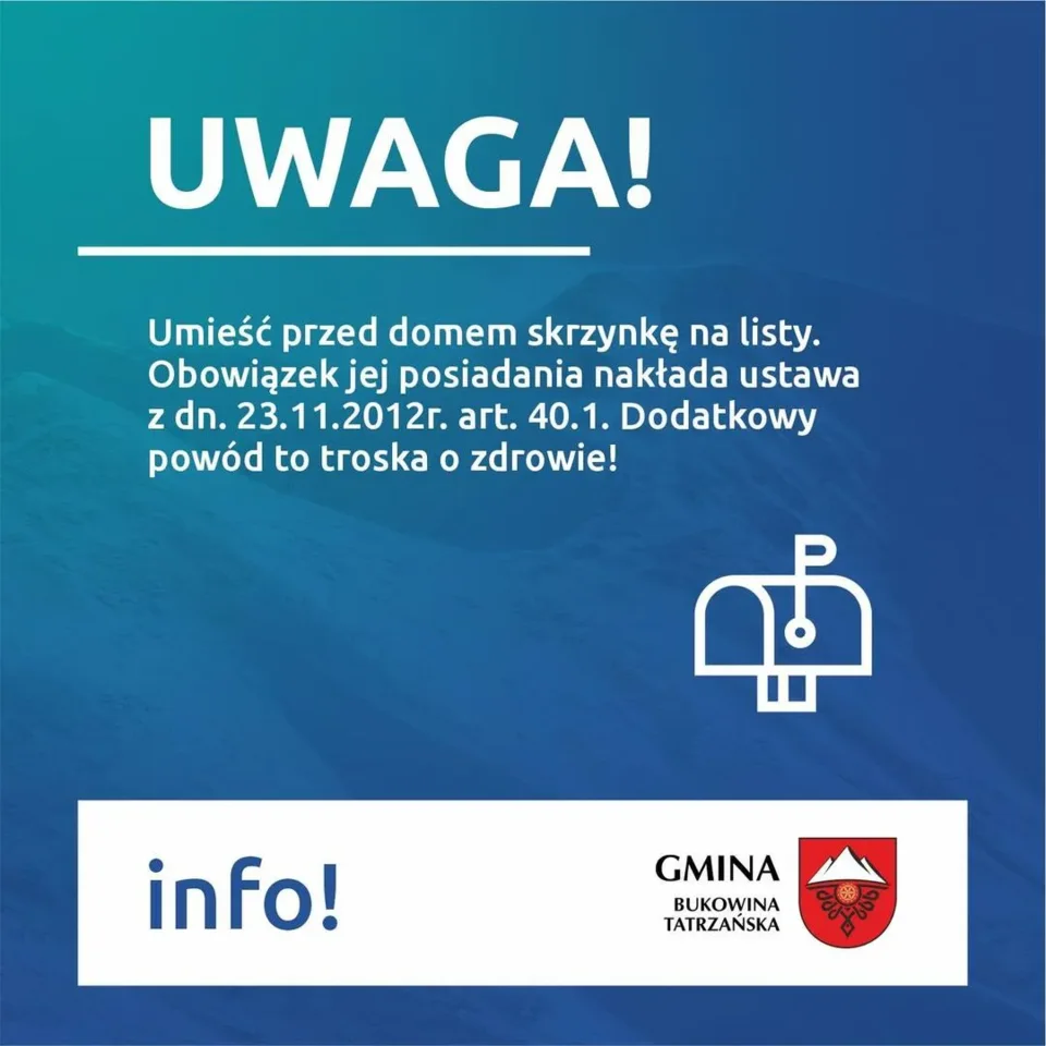 Poczta Polska - prośba o zamontowanie skrzynki pocztowej