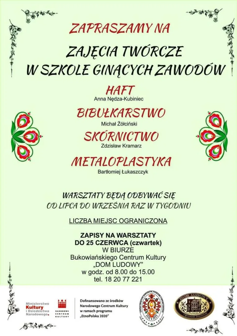 Bezpłatne warsztaty w Szkole Ginących Zawodów