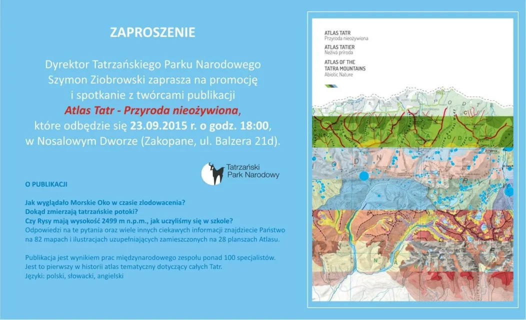 „Atlas Tatr – Przyroda nieożywiona” – zapraszamy na spotkanie