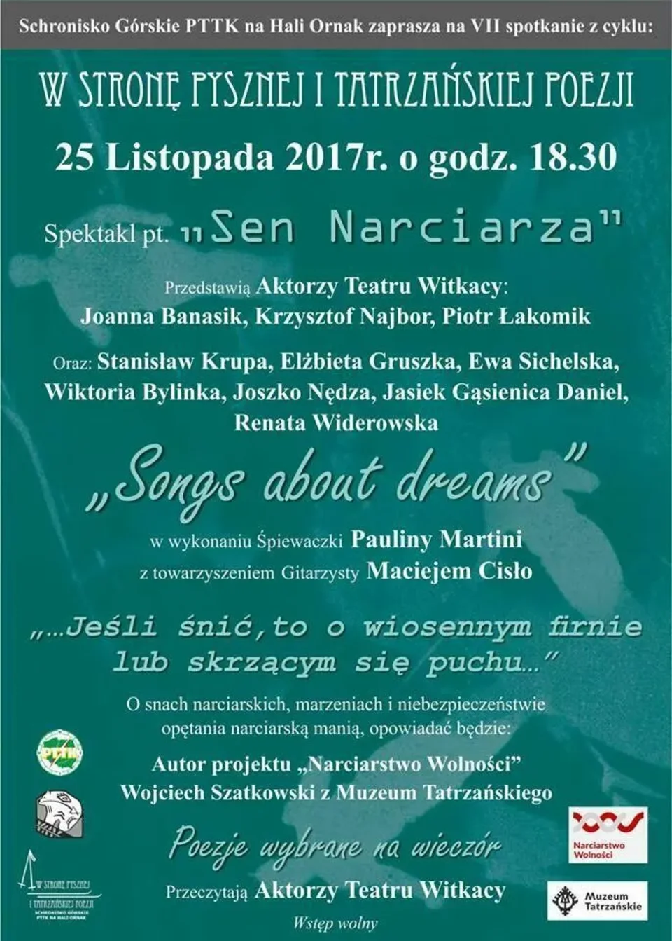 Spotkanie górskie "W stronę Pysznej i tatrzańskiej poezji"