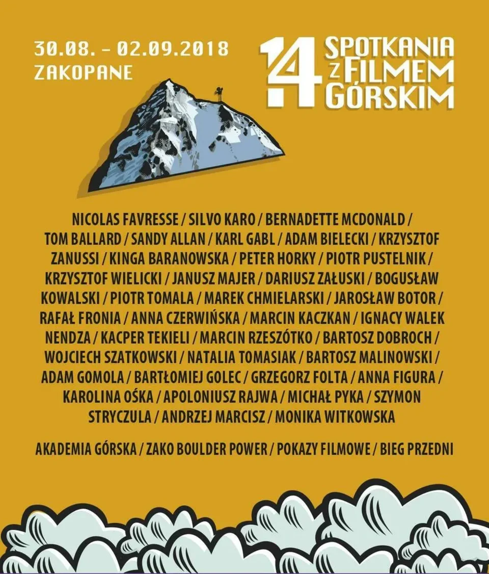 14. Spotkania z Filmem Górskim: Nicolas Favrese, Silvo Karo, Bernadette McDonalds, Tom Ballard, Adam