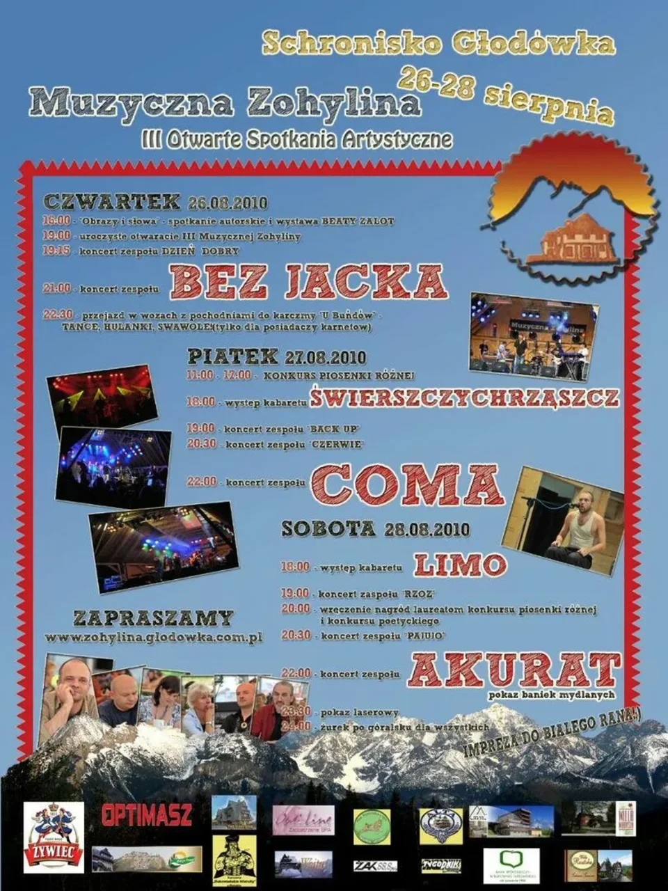 III Otwarte Spotkania Artystyczne Muzyczna Zohylina - 26‑28 sierpnia 2010