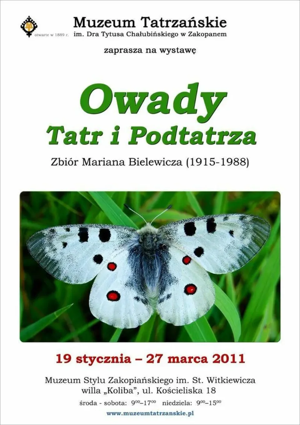 Owady Tatr i Podtatrza. Zbiór Mariana Bielewicza