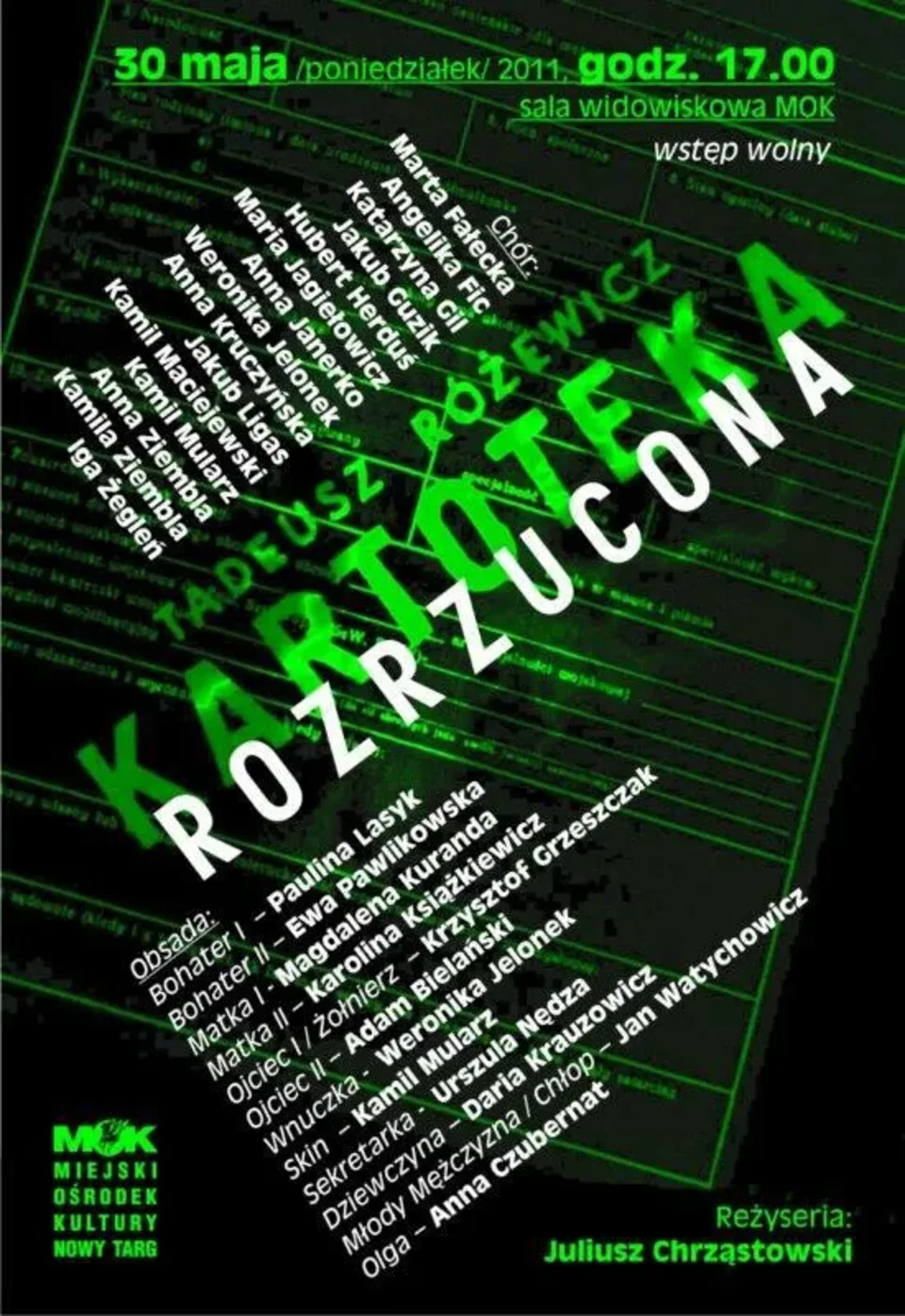 Spektakl wg Tadeusza Różewicza "Kartoteka rozrzucona"