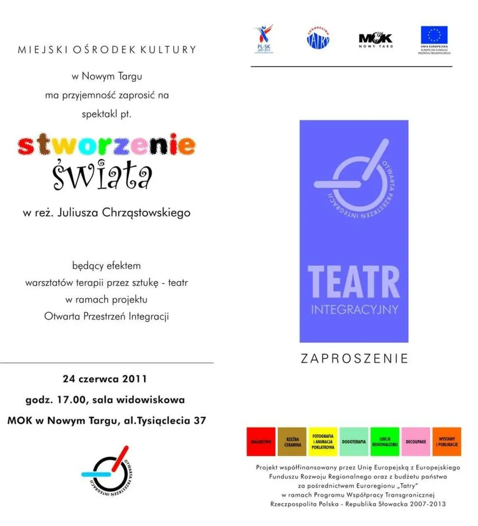 Stworzenie świata - spektakl w ramach projektu Otwarta Przestrzeń Integracji
