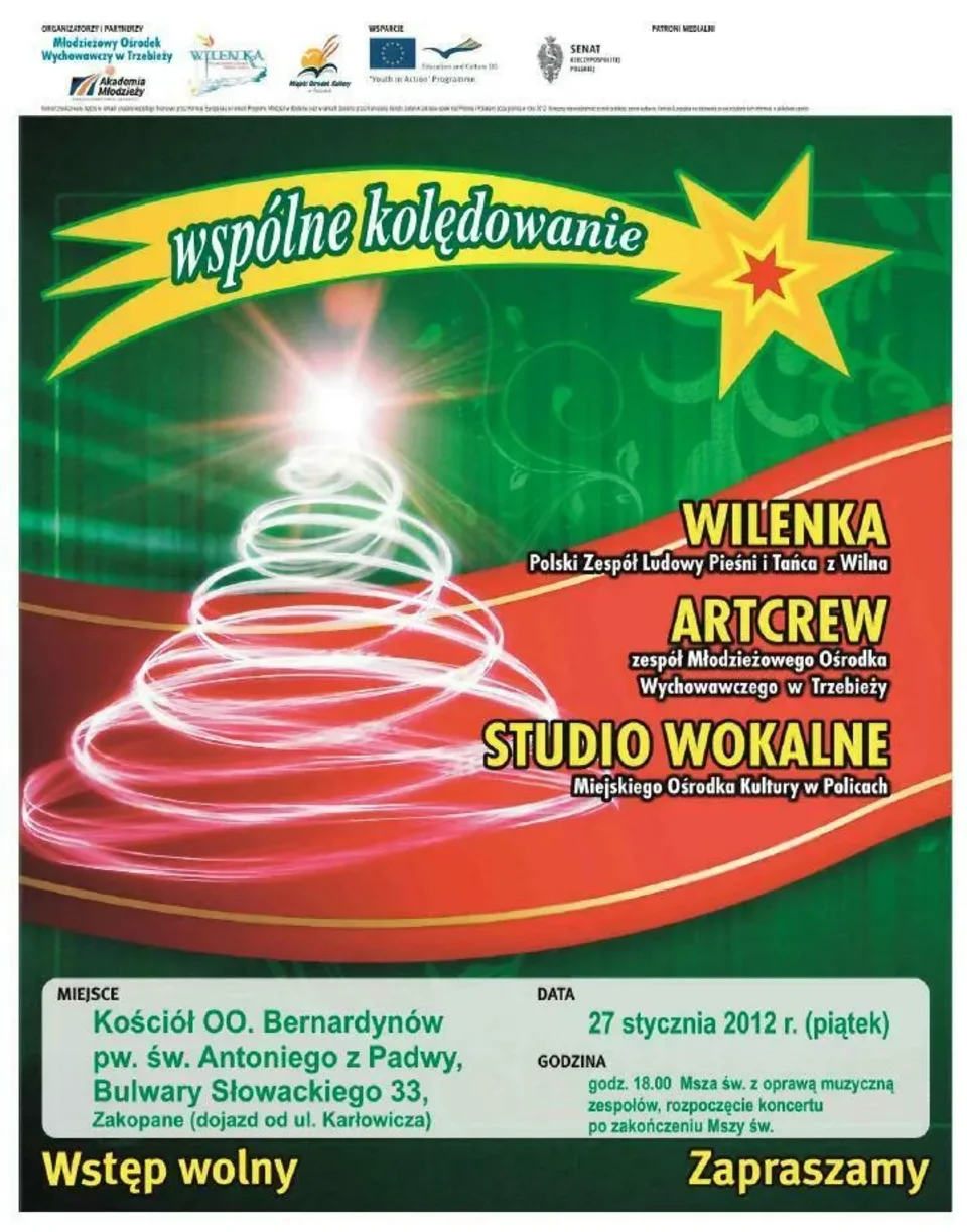 Zakopane: 27 stycznia odbędzie się niezwykły Koncert Kolęd
