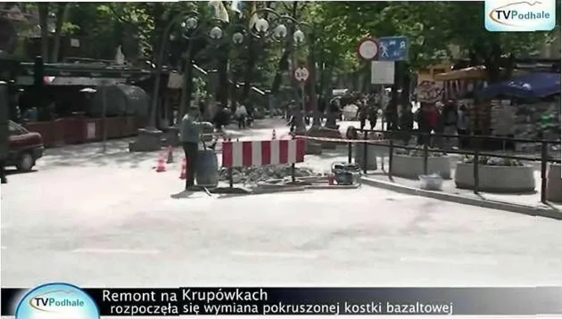 Wymiana części nawierzchni Krupówek