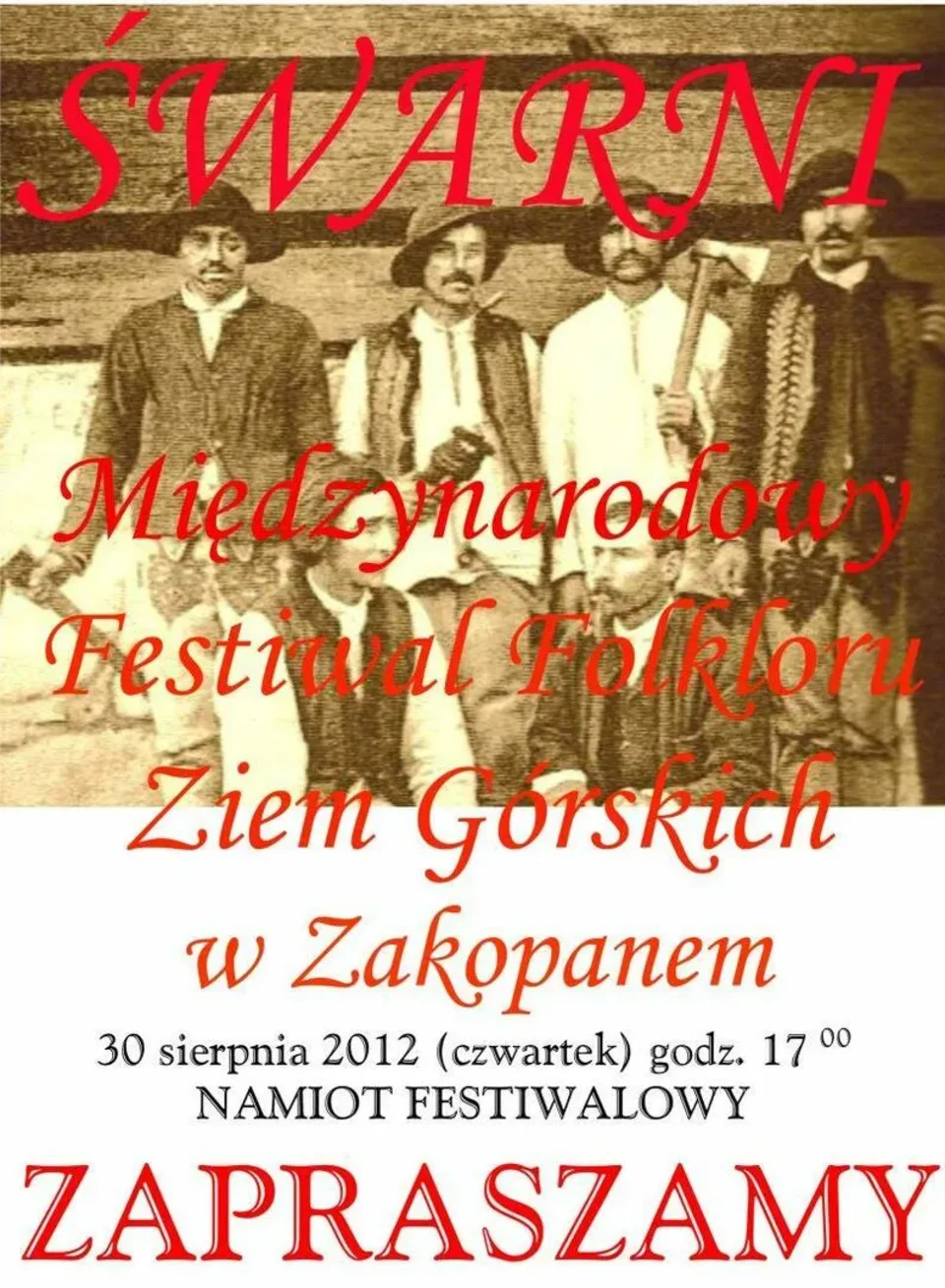 Występ zespołu „Śwarni” na MFFZG w Zakopanem