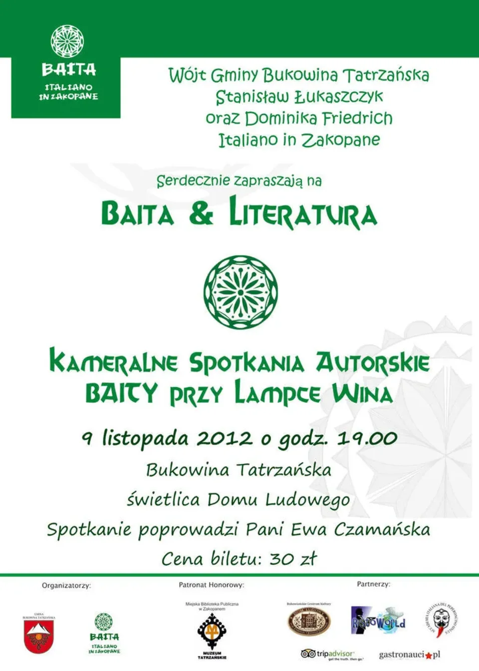 Wydarzenie kulturalne BAITA & LITERATURA