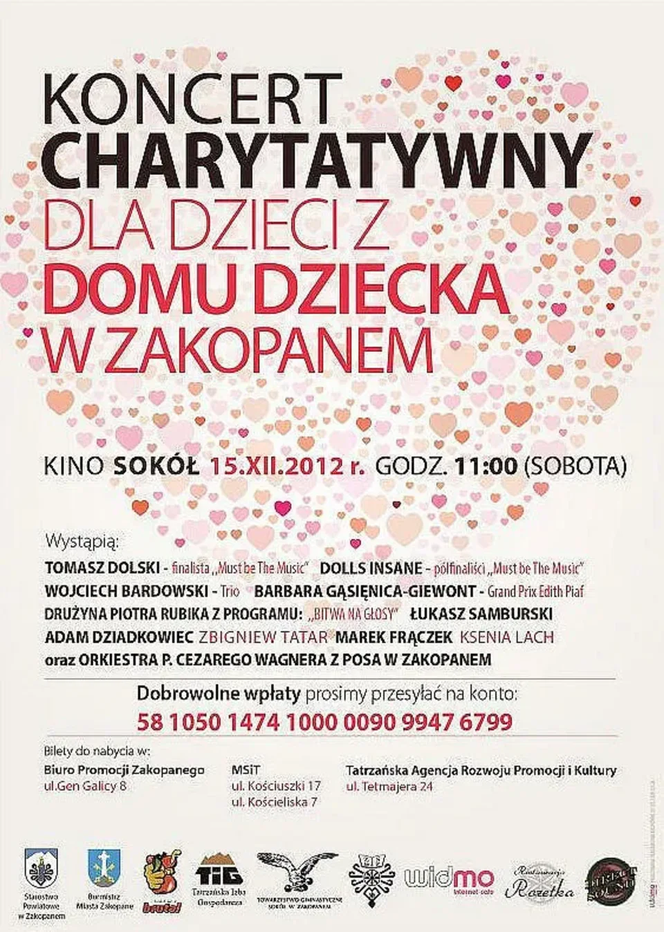 Koncert charytatywny na rzecz zakopiańskiego Domu Dziecka