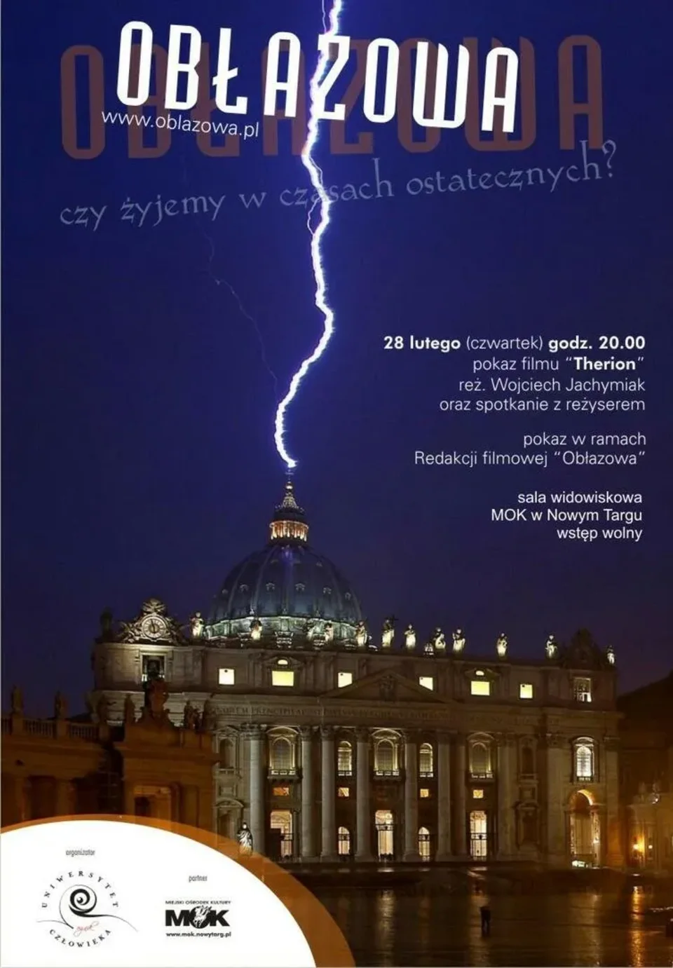 Pokaz filmu "Therion" w ramach spotkań filmowych z Redakcją filmową "Obłazowa&quo