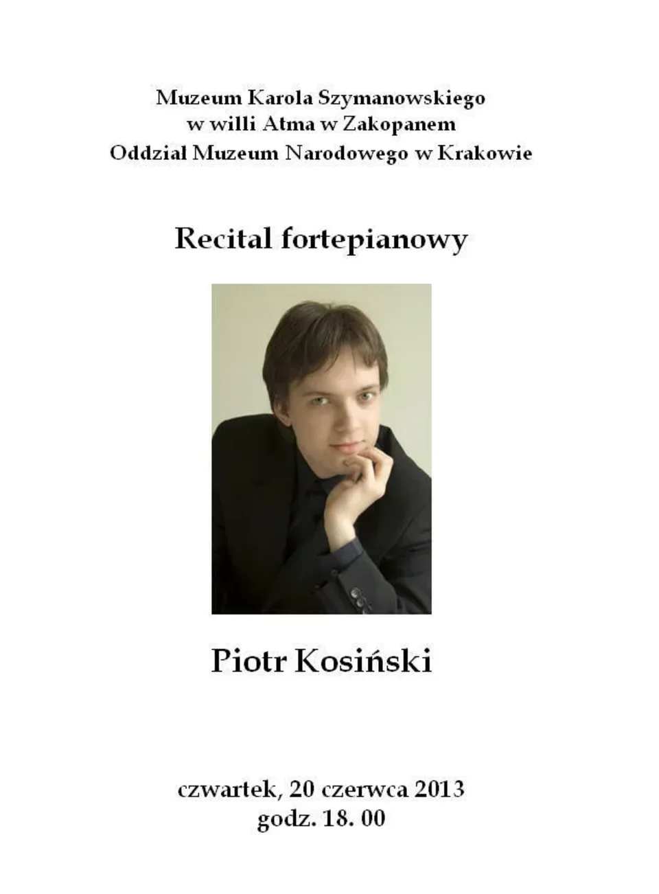 Recital fortepianowy w willi Atma